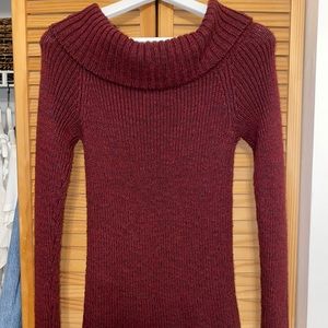 maroon off the shoulder women's sweater